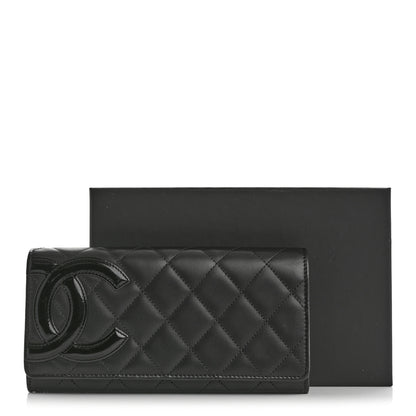 Chanel Calfskin Quilted Cambon Gusset Flap Wallet Black 9 of 9