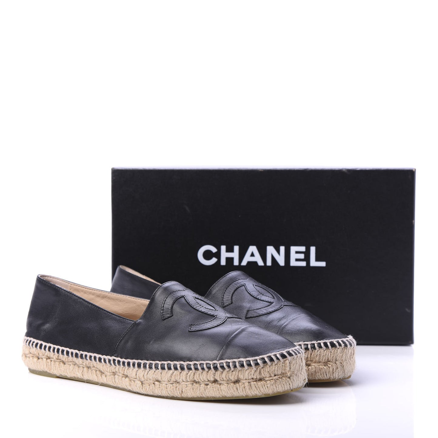 Lambskin CC Espadrilles 40 Black