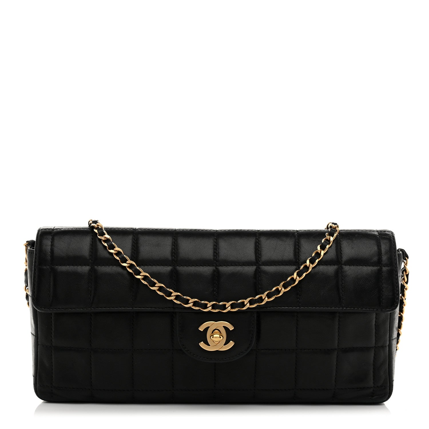 Chanel Lambskin East West Chocolate Bar Flap Black 1 of 10