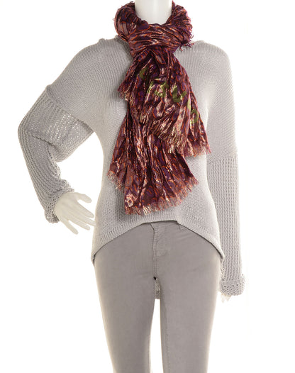 Louis Vuitton Cashmere Silk Leopard Disco Etole Stole Prune 2 of 8