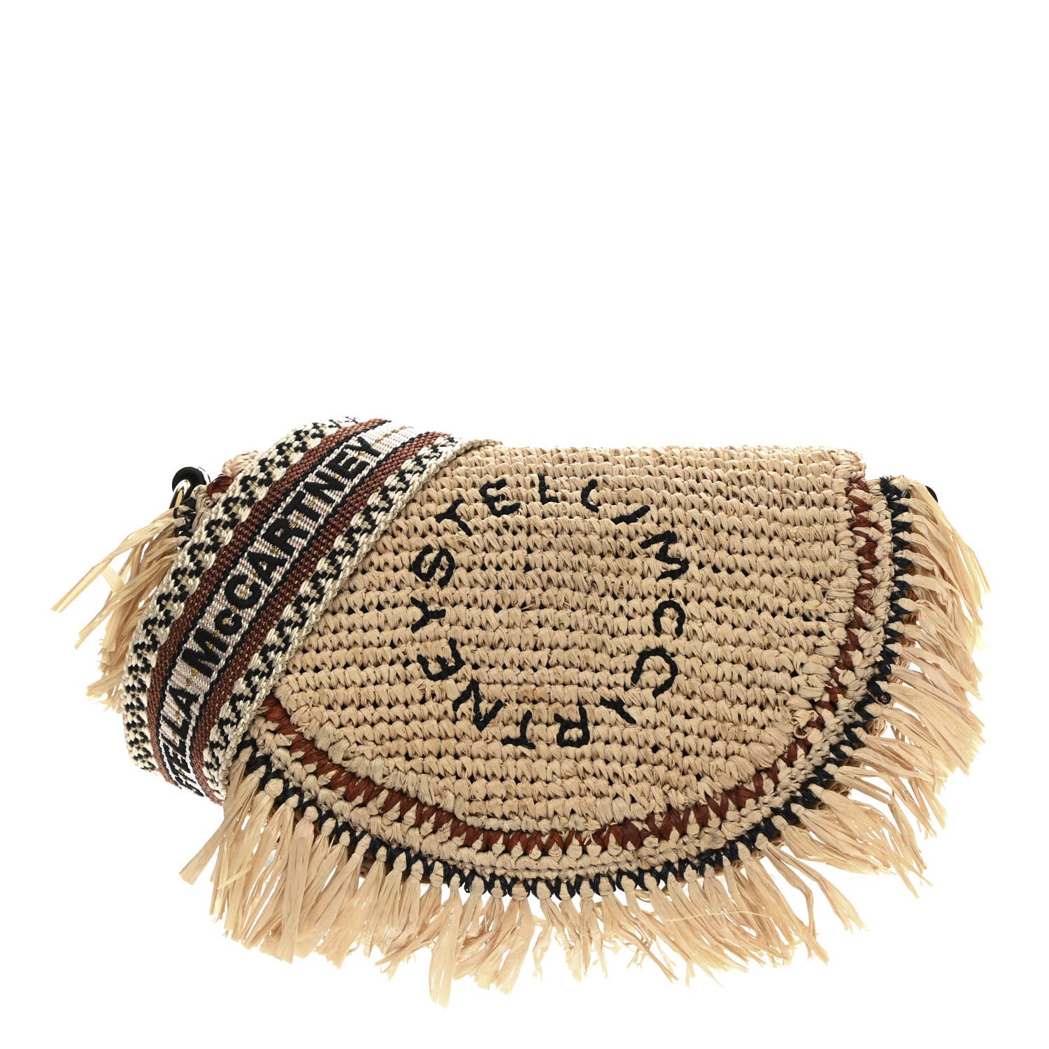 Stella McCartney Raffia Crochet Shoulder Bag Natural 1 of 9