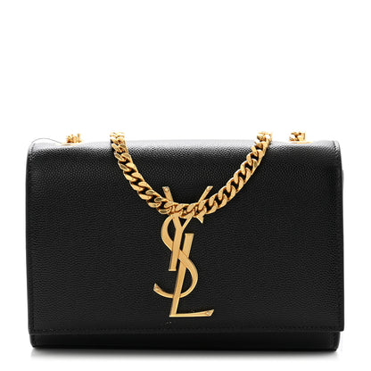 Saint Laurent Grain De Poudre Small Monogram Kate Satchel Black 1 of 10