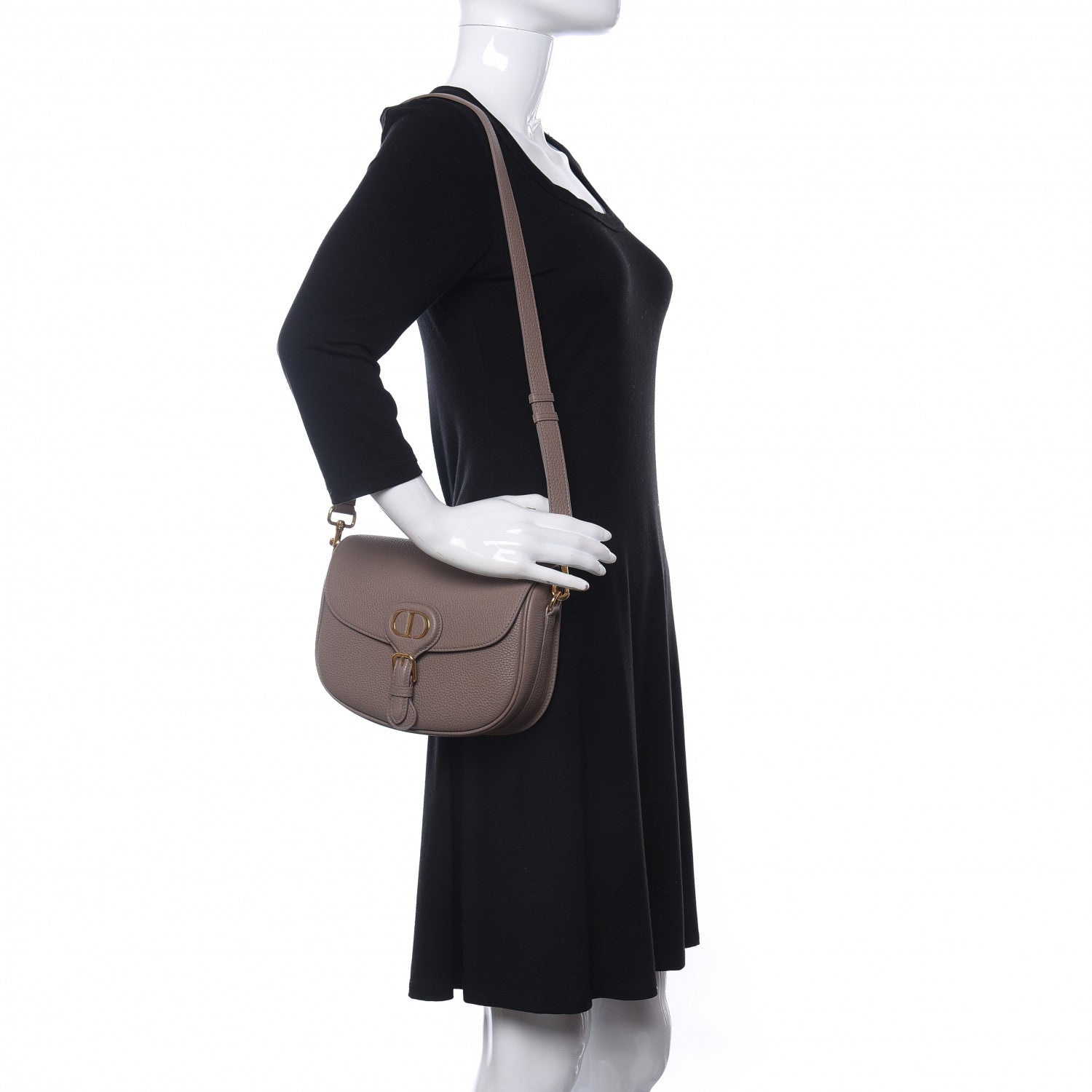 Christian Dior Grained Calfskin Medium Bobby Flap Warm Taupe 2 of 10