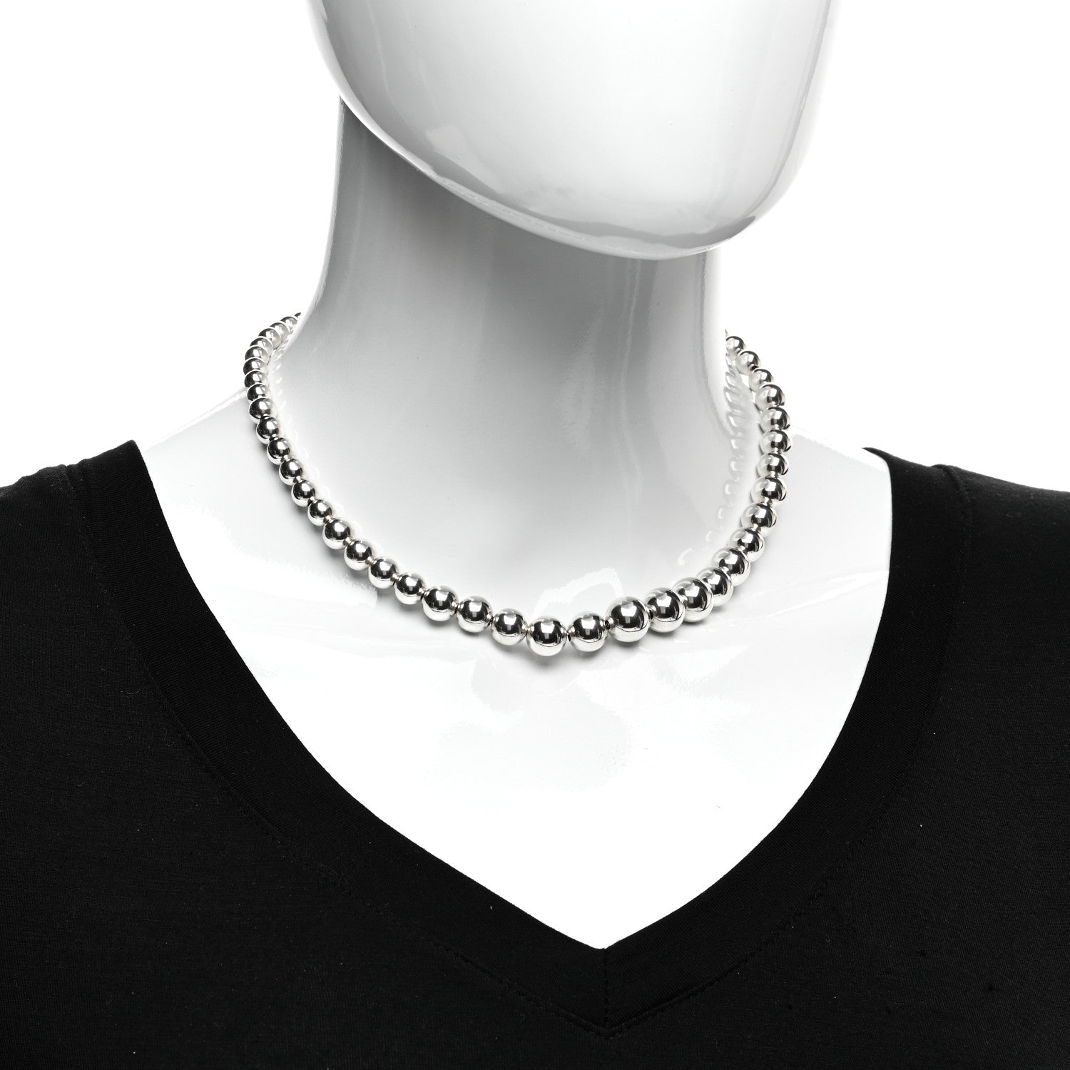 Tiffany Sterling Silver HardWear Graduated Ball Necklace 2 of 4