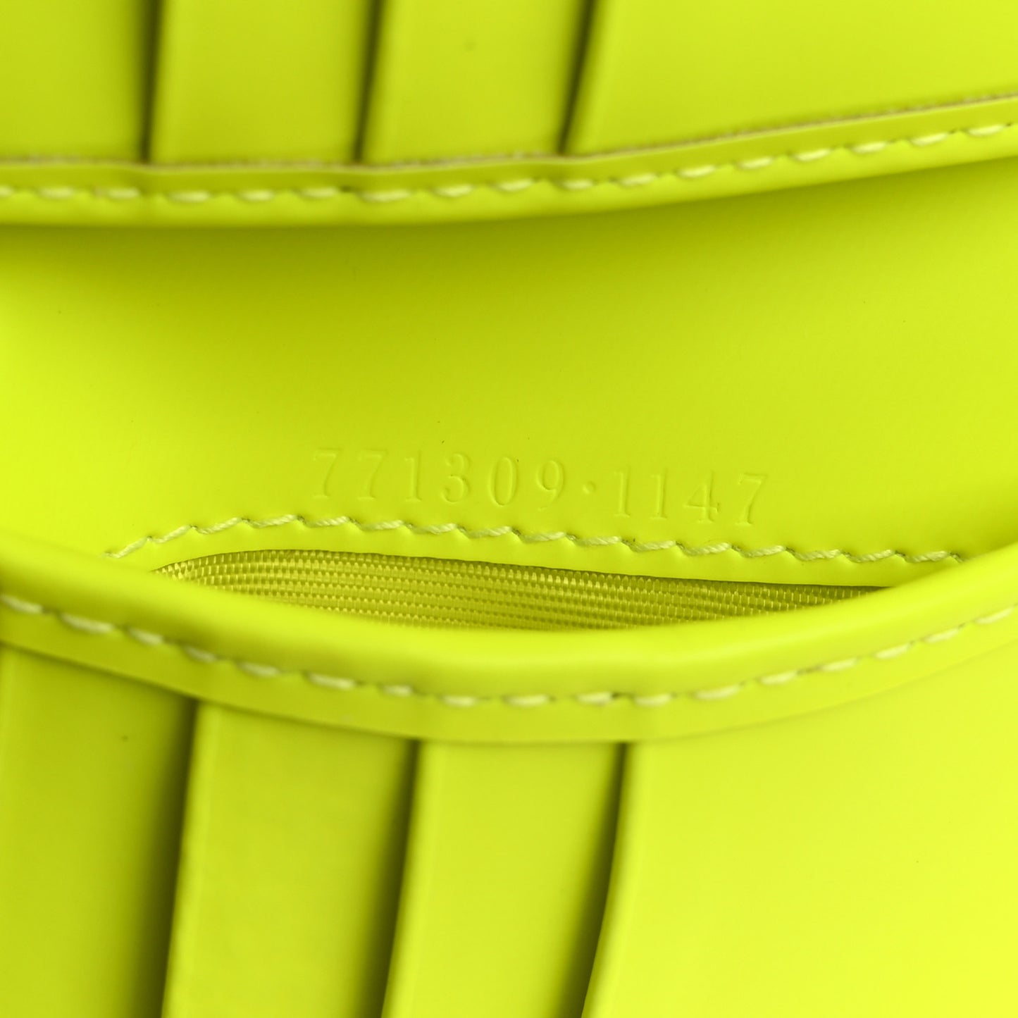 Rubber Effect GG Embossed Bi-Fold Wallet Fluorescent Yellow