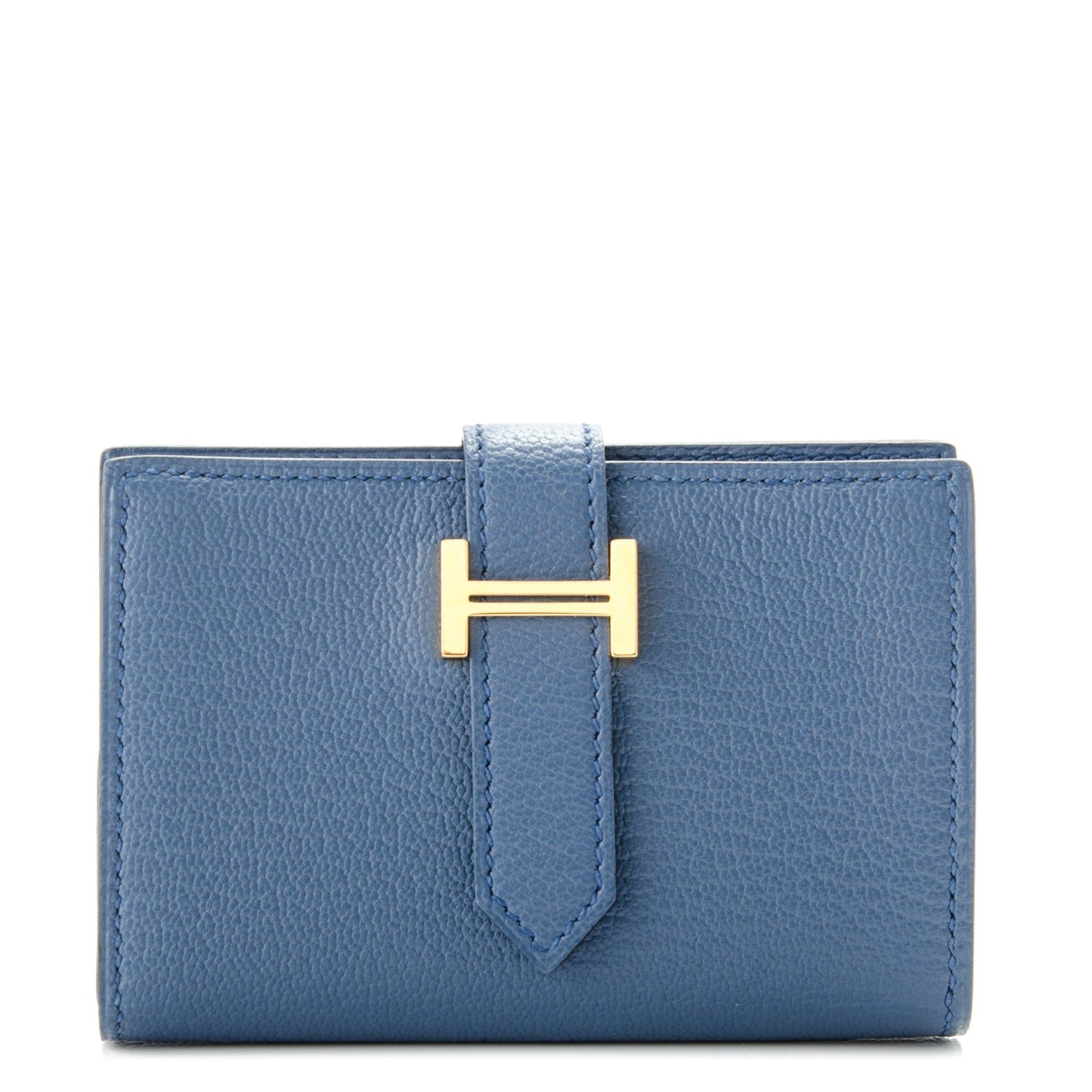 Chevre Mysore Mini Bearn Wallet Bleu Agate