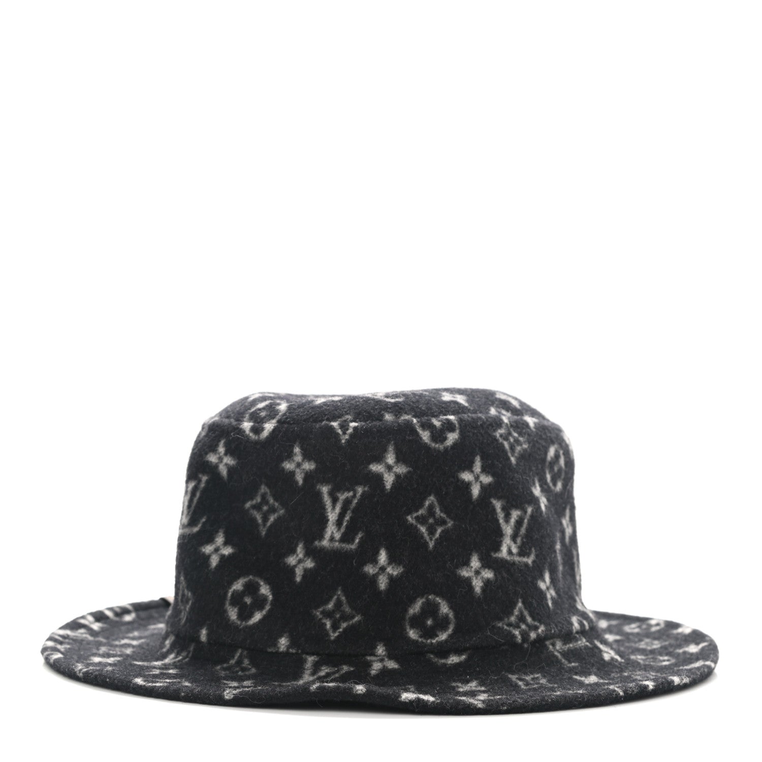 Louis Vuitton Wool Monogram Match Bucket Hat M Black White 1 of 8
