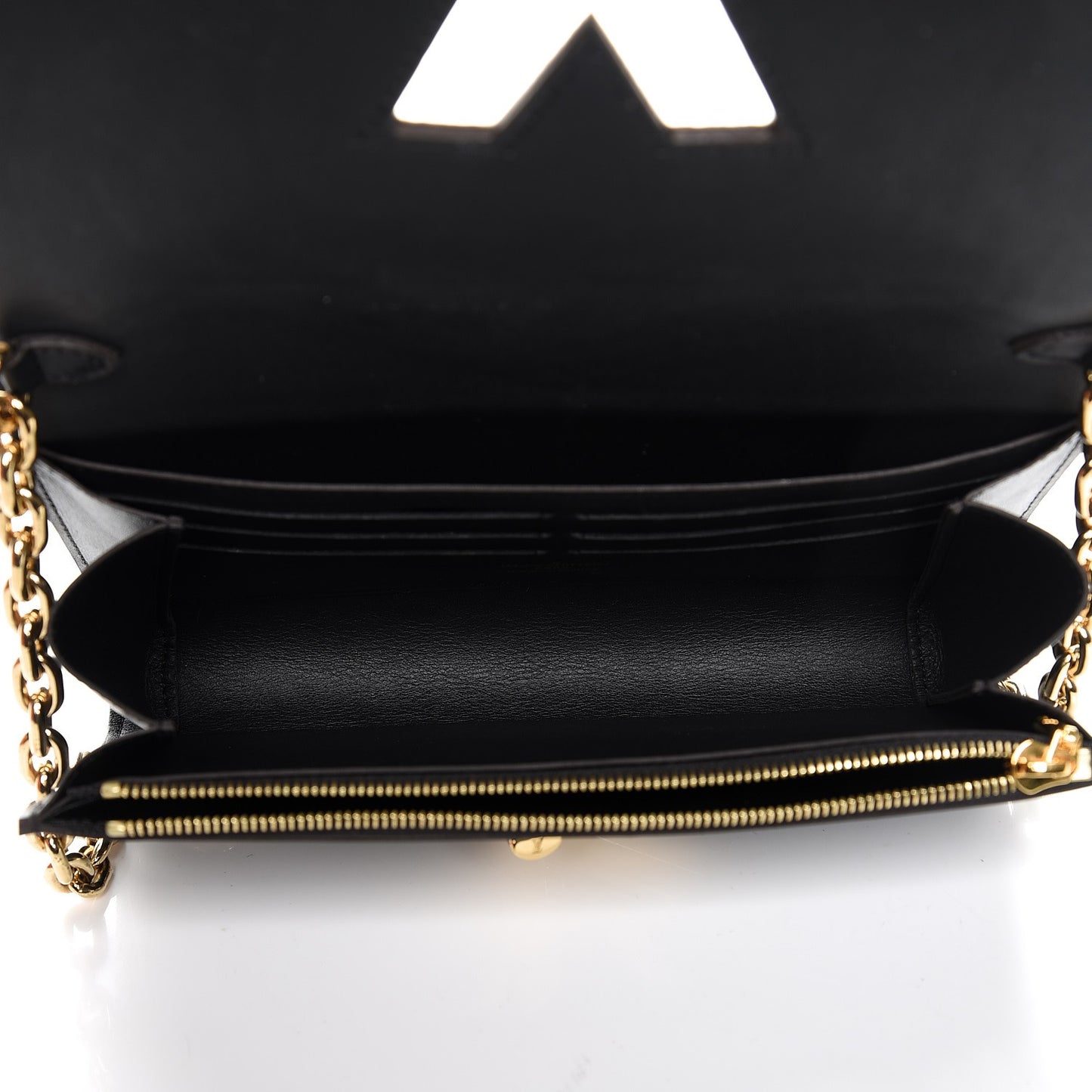 Veau Satin Monogram Twist Chain Wallet