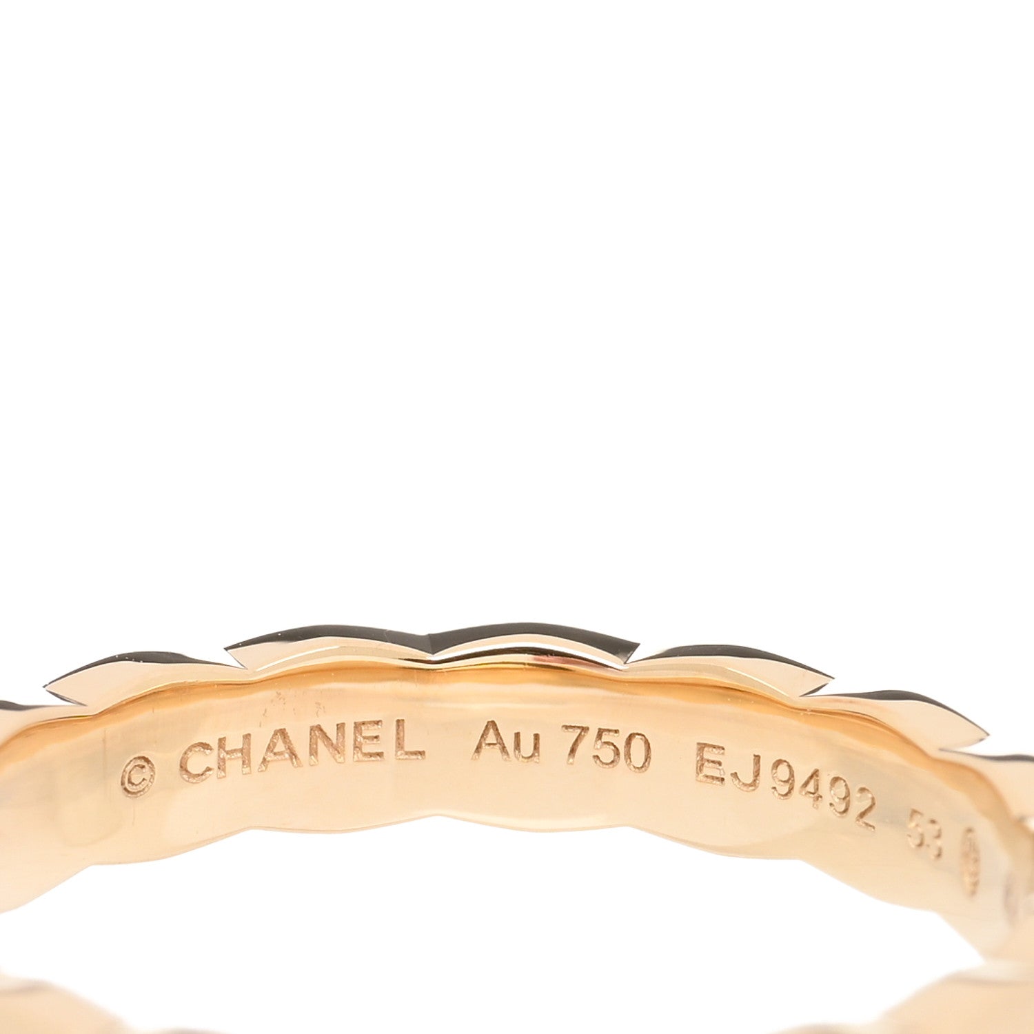 Chanel 18K Yellow Gold Mini Coco Crush Ring 53 6.25 3 of 5