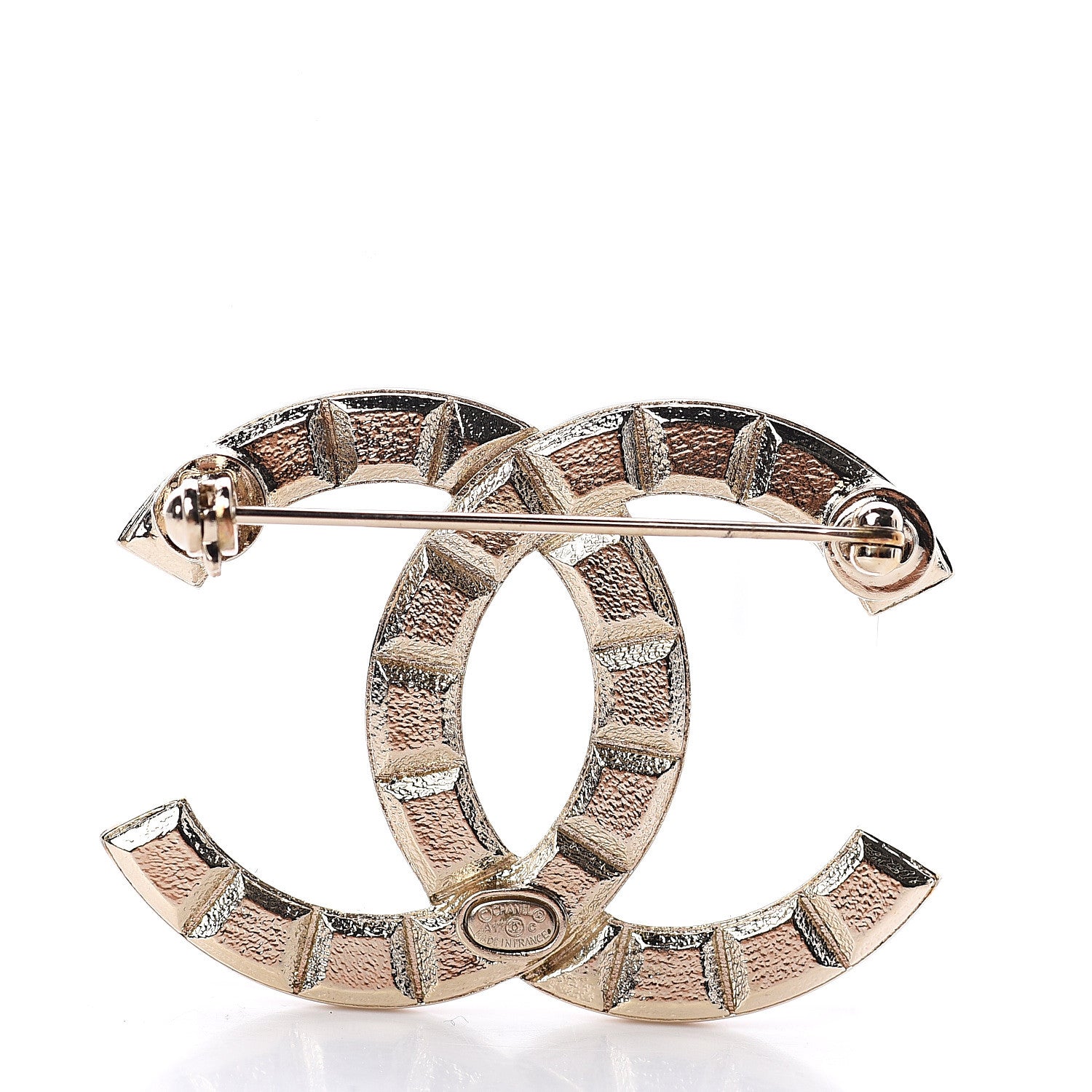 Chanel Studded CC Pin Brooch Gold 2 of 3