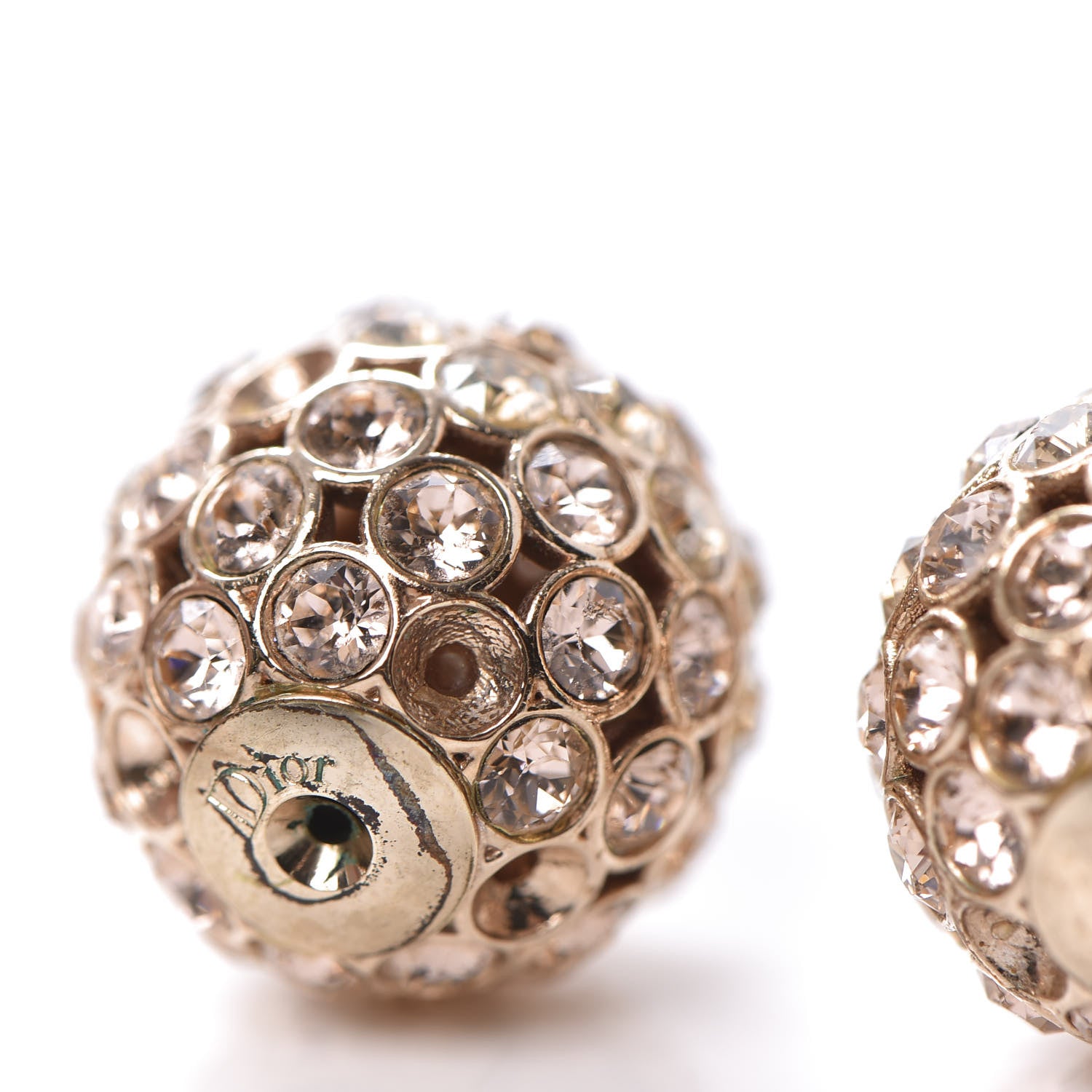 Christian Dior Crystal Mise En Dior Tribal Earrings Light Pink Gold 5 of 7