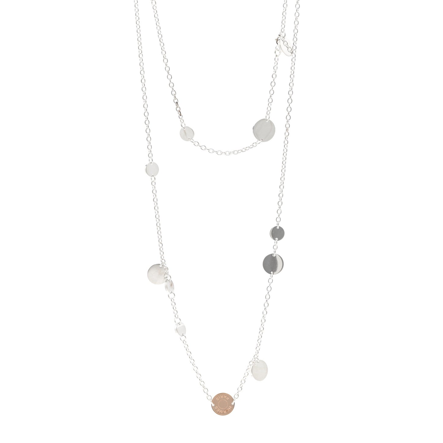 Sterling Silver 18K Rose Gold Confettis Long Necklace