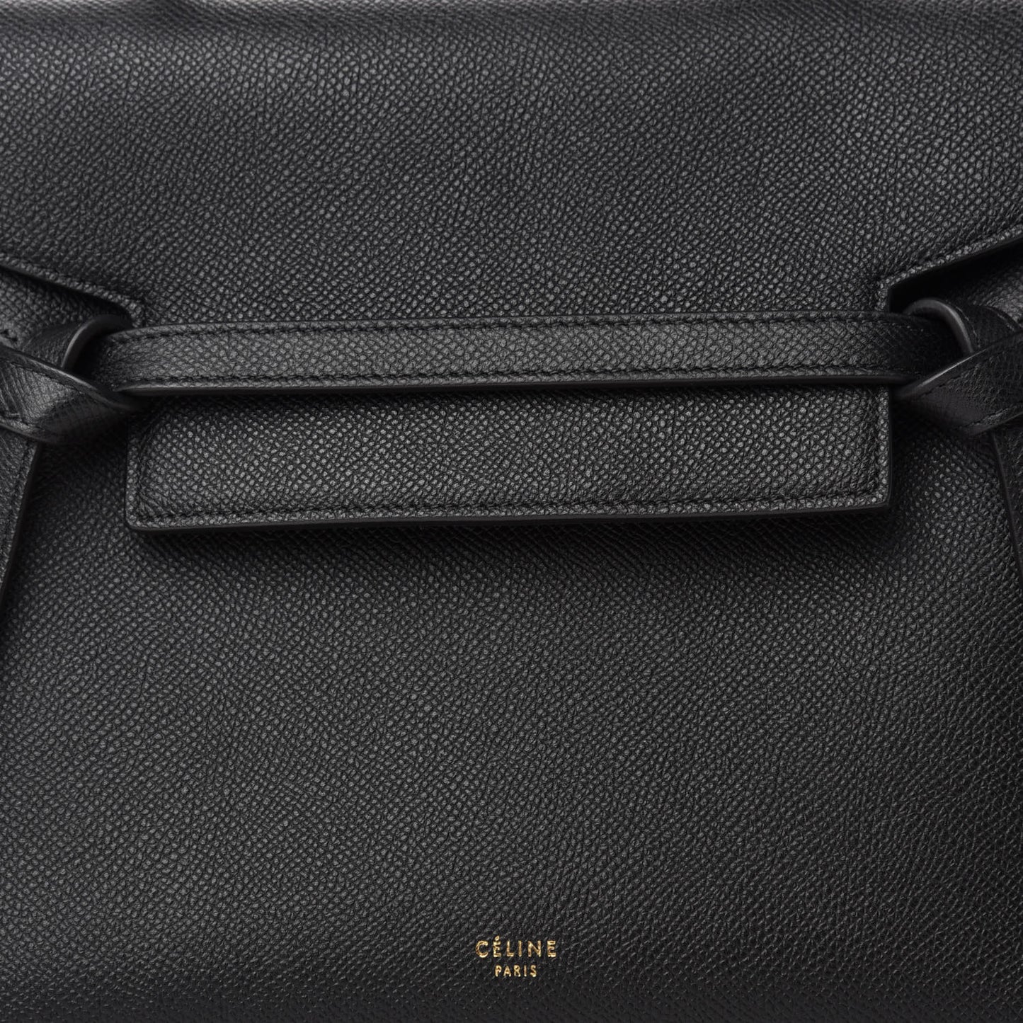 Grained Calfskin Micro Belt Bag Black