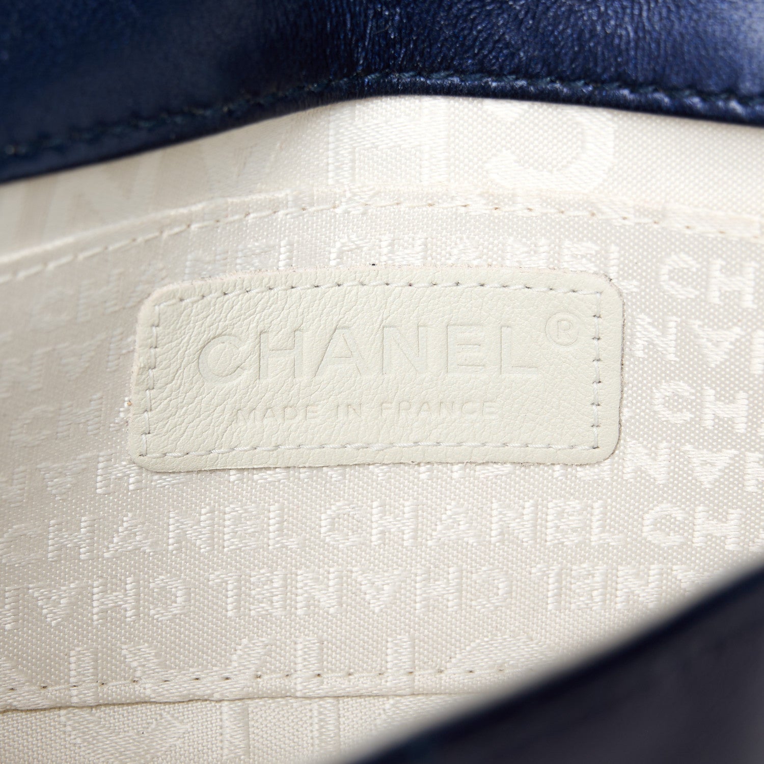 Chanel Lambskin Chocolate Bar Quilted 3 Chain Flap Navy Blue 6 of 12