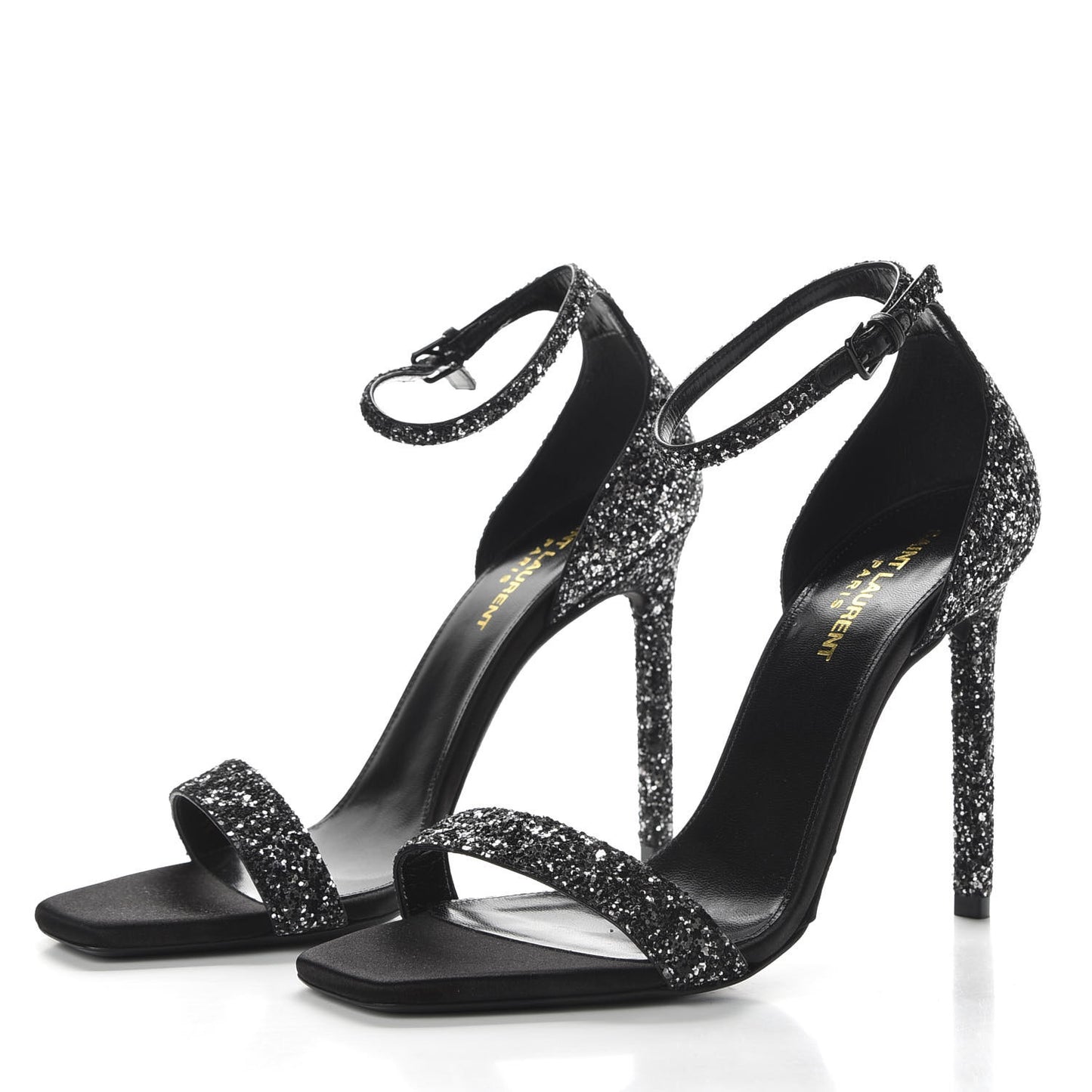 Glitter Amber 105 Ankle Strap Sandals 39 Black
