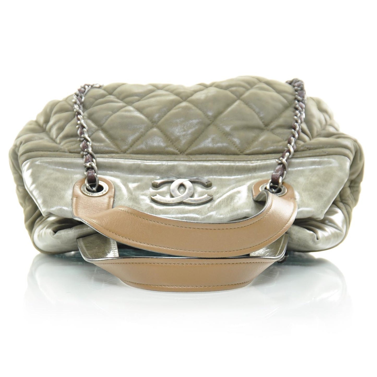 Leather Large In The Mix Tote Gray