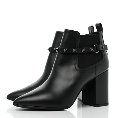 Valentino Garavani Calfskin Rockstud Chelsea 85mm Ankle Boots 39 Black 3 of 10