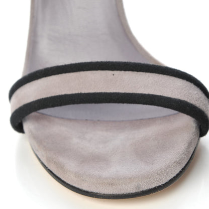 Gucci Suede Dempsey Contrast Ankle Strap Sandals 37.5 Gray 13 of 20