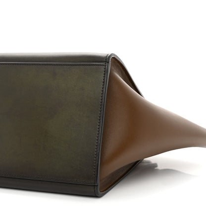 Celine Sleek Calfskin Small Tri-Color Trapeze Moss Green 9 of 11