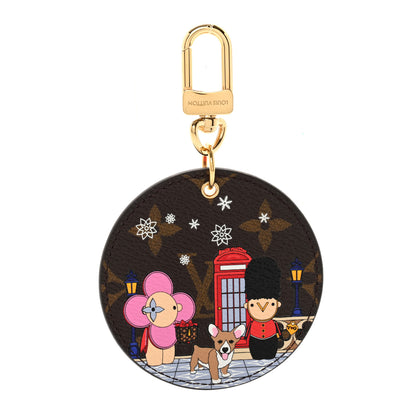 Louis Vuitton Monogram 2021 Christmas Animation London Bag Charm Key Ring Red 1 of 5