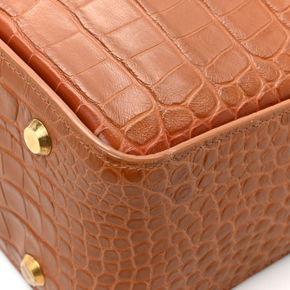 Balenciaga Extra Supple Calfskin Crocodile Embossed Small Tool 2.0 North-South Tote Camel 18 of 20