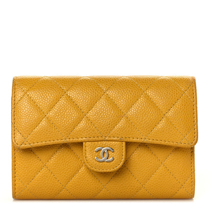 Chanel Caviar Quilted Medium Flap Wallet Yellow 1 of 11
