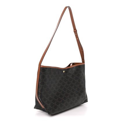 Celine Triomphe Canvas Calfskin Shopper Tote Tan 4 of 10