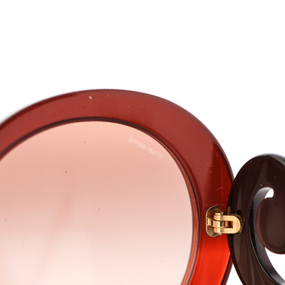 Prada Round Baroque Sunglasses SPR 27N Burgundy 7 of 9