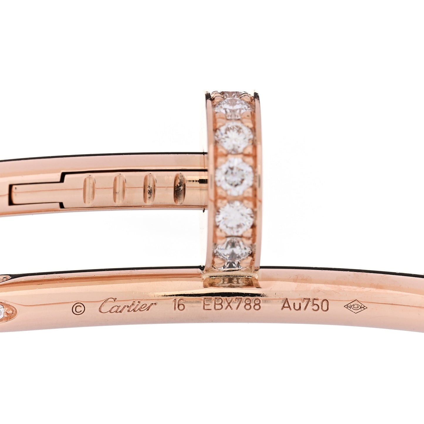 18K Pink Gold Diamond Juste Un Clou Bracelet 16