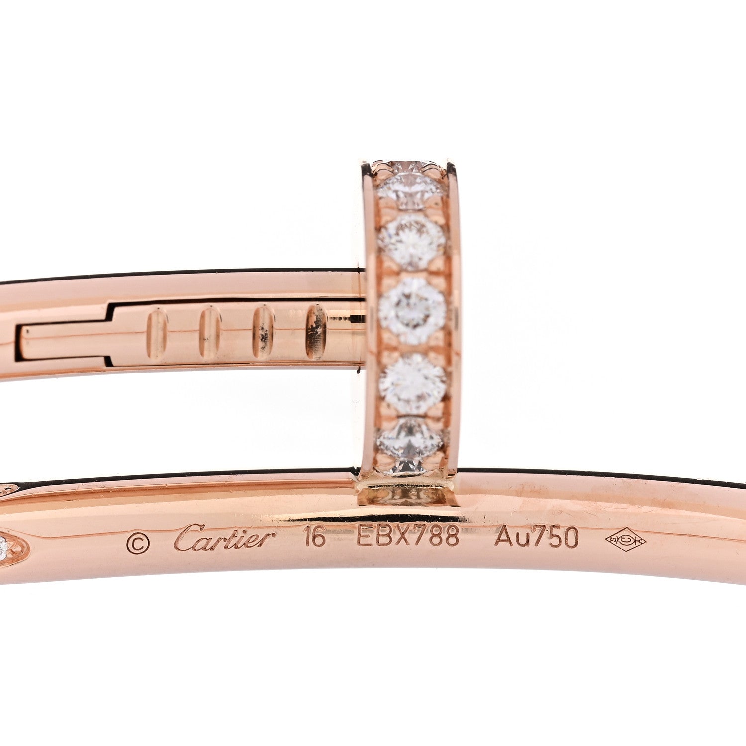 Cartier 18K Pink Gold Diamond Juste Un Clou Bracelet 16 5 of 5