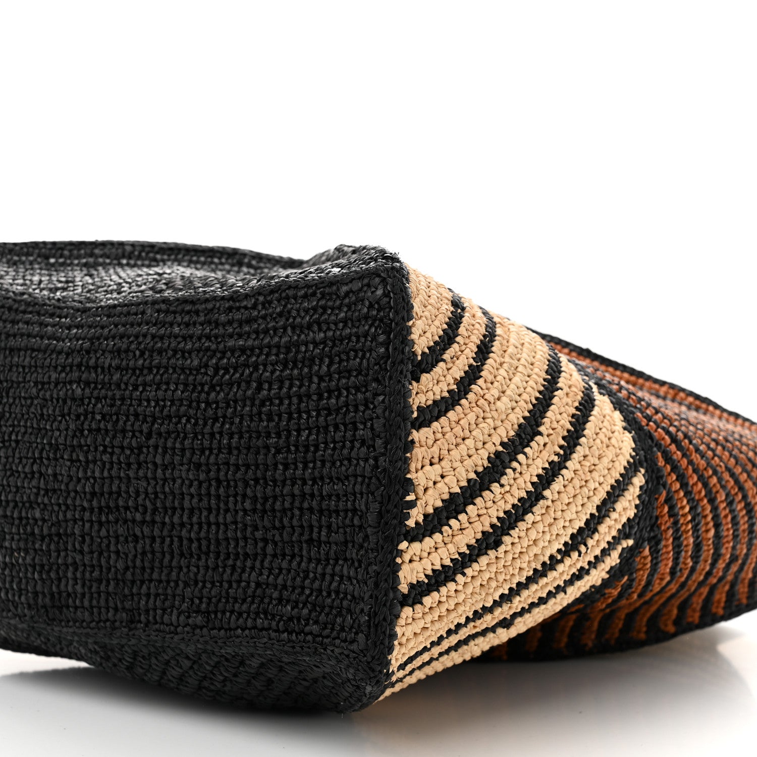 Loewe Raffia Calfskin Paula's Ibiza Medium Puzzle Fold Tote Natural Honey Gold 9 of 9