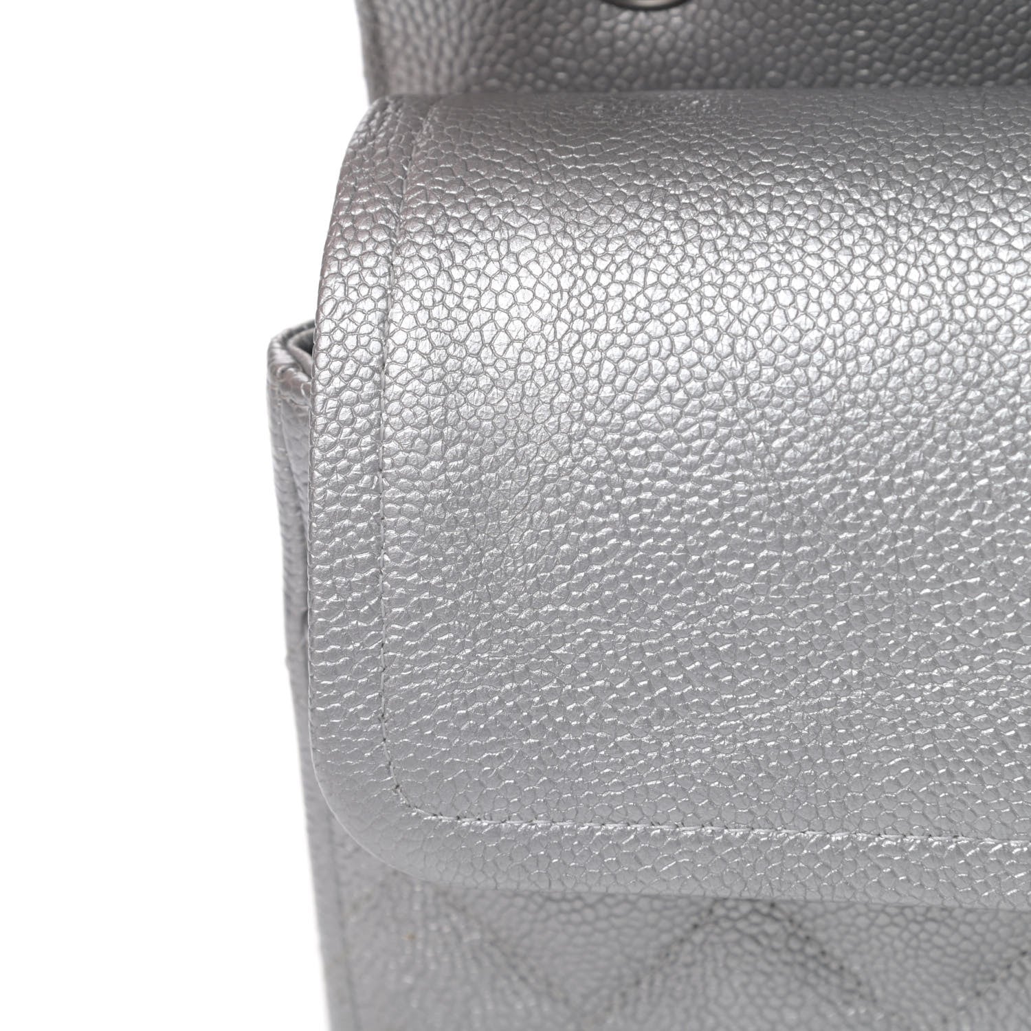 Chanel Metallic Caviar Quilted Jumbo Double Flap Silver 11 of 13