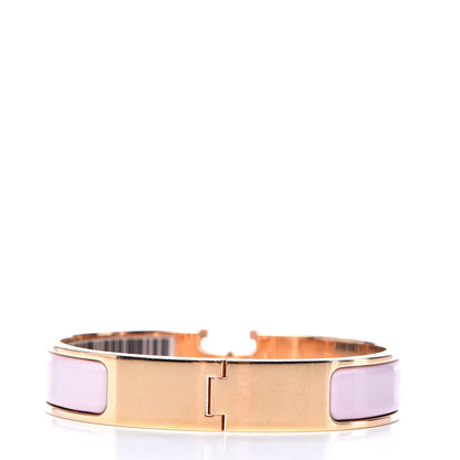 Hermes Enamel Narrow Clic Clac H Bracelet PM Rose Dragee 3 of 6
