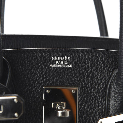 Hermes Taurillon Clemence Birkin 30 Black 8 of 10