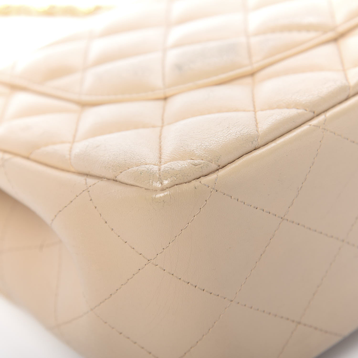 Chanel Lambskin Quilted Jumbo Double Flap Beige 14 of 18