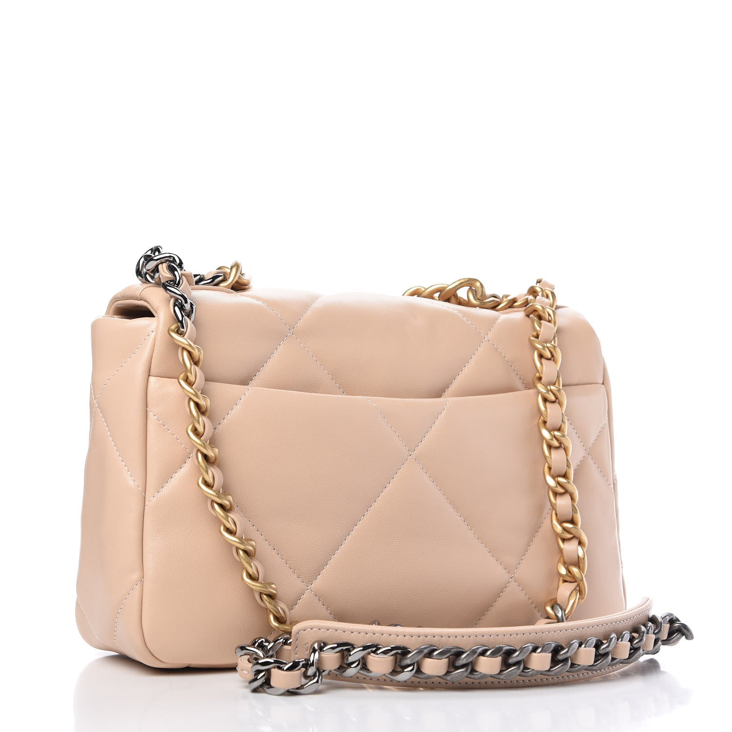 Chanel Lambskin Quilted Medium Chanel 19 Flap Beige 3 of 11