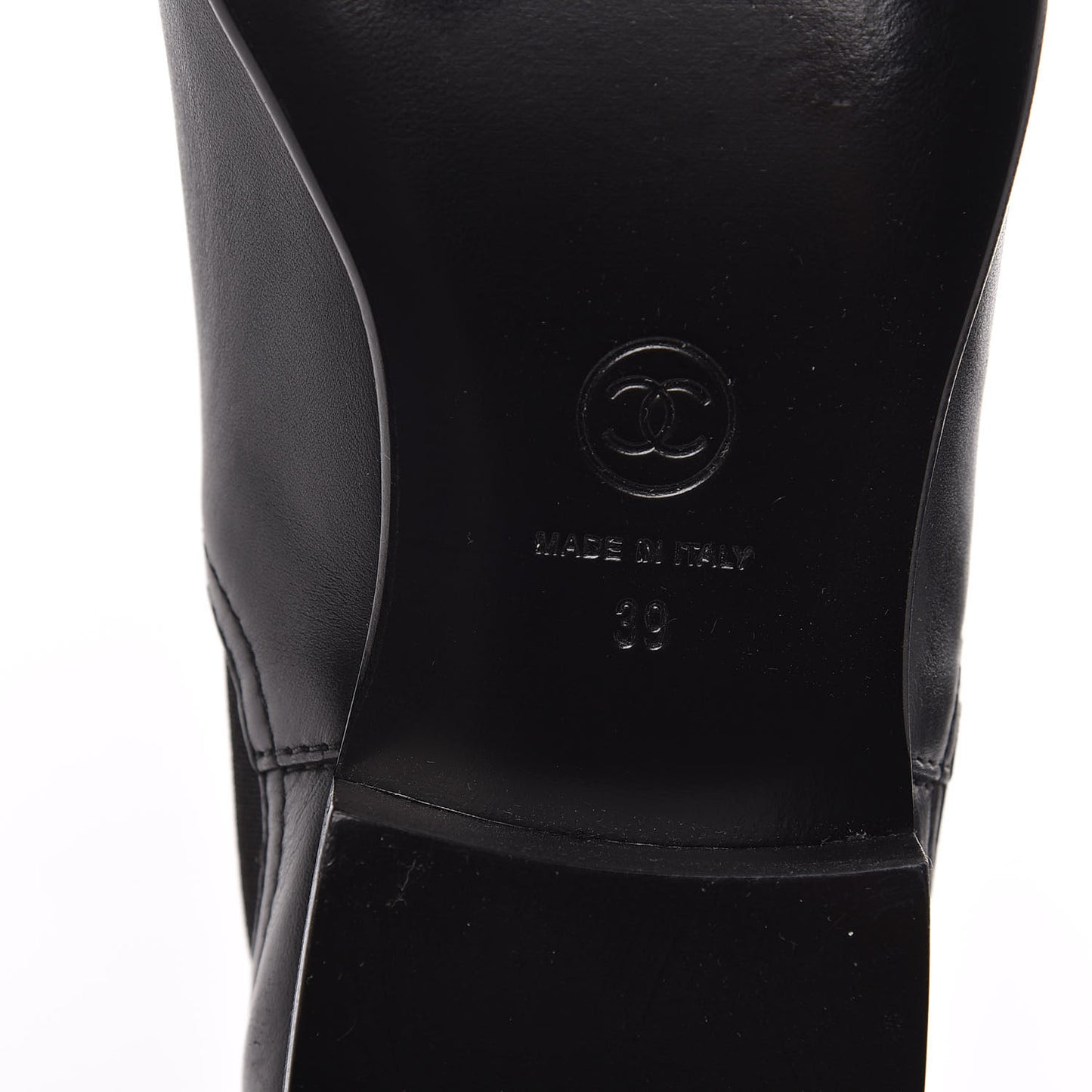 Calfskin Elastic Short Boots 39 Black