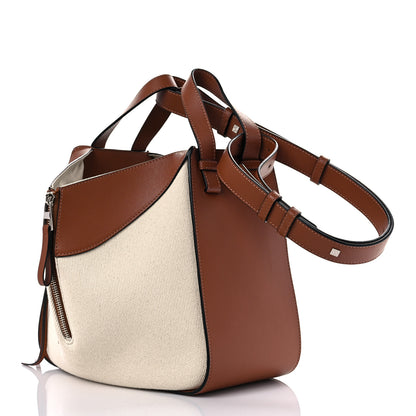 Loewe Calfskin Canvas Medium Hammock Shoulder Bag Natural Tan 2 of 11