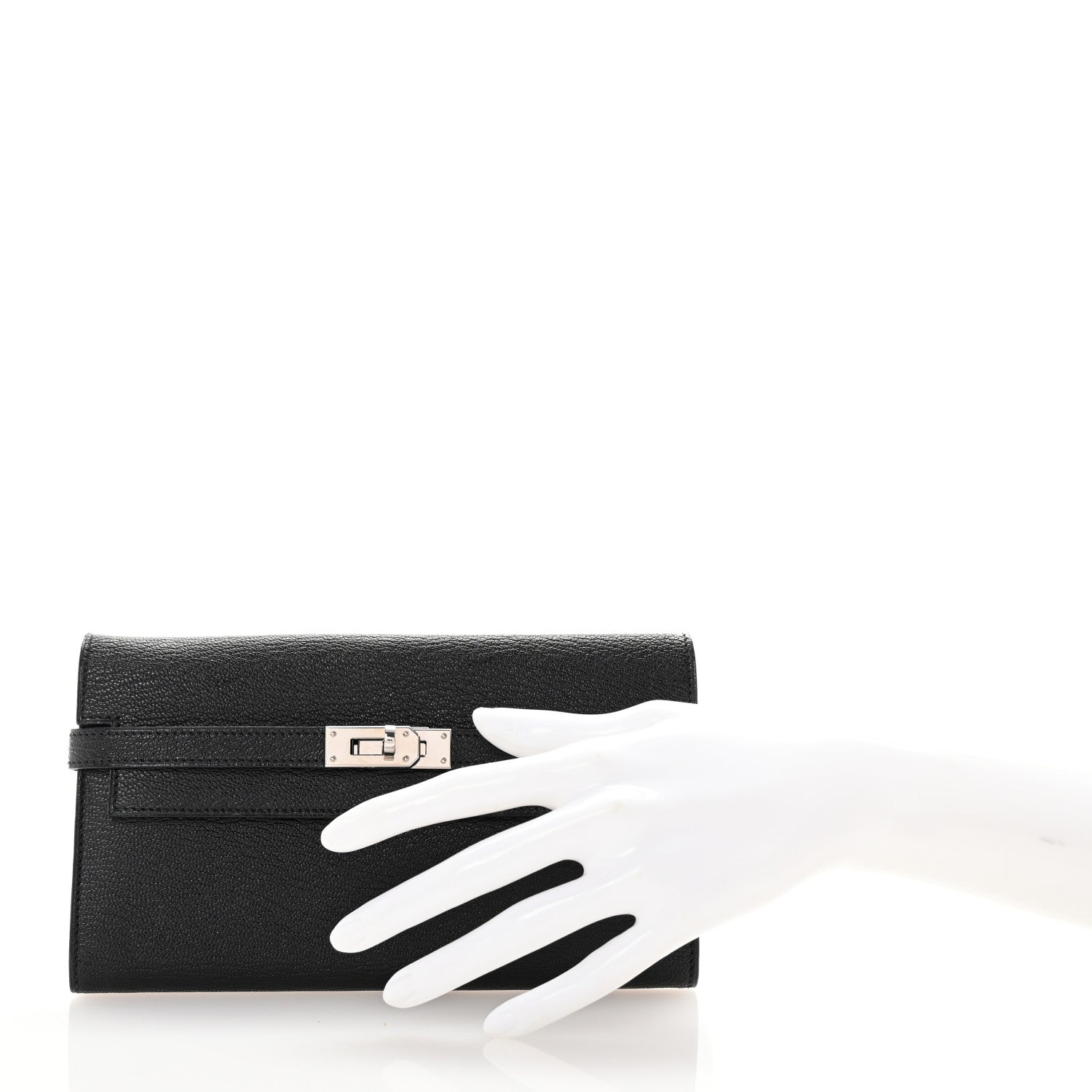 Hermes Chevre Mysore Kelly Longue Wallet Black 2 of 7