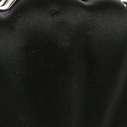 Balenciaga Satin Pearl Shell Clutch Bag Black 10 of 11