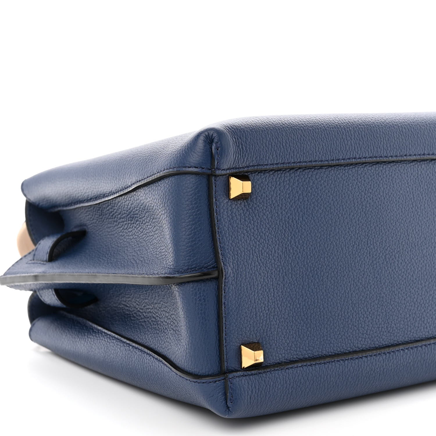 MCM Grained Calfskin Medium Milla Tote Navy 8 of 11