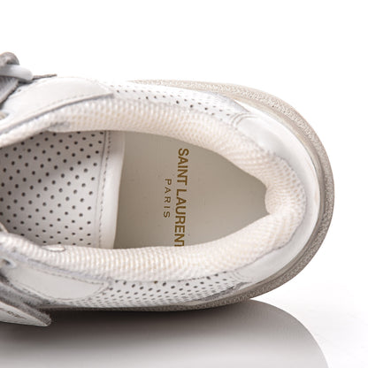 Saint Laurent Perforated Calfskin Mens Jeddo Sneakers 43 White 6 of 19
