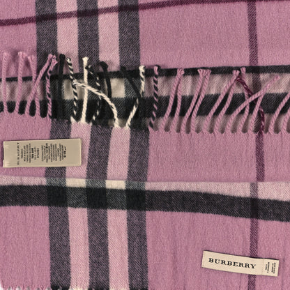 Burberry Cashmere Giant Icon Check Fringe Scarf Ash Rose 3 of 3