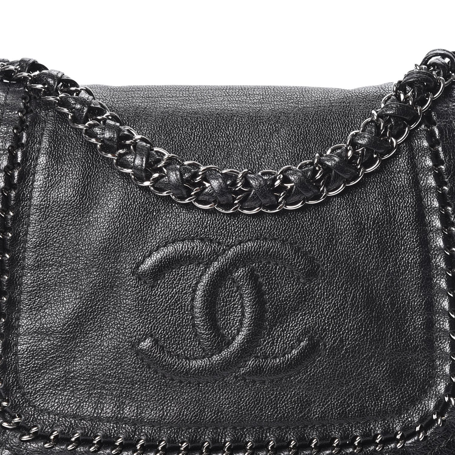Chanel Metallic Goatskin Luxe Ligne Flap Black 9 of 9