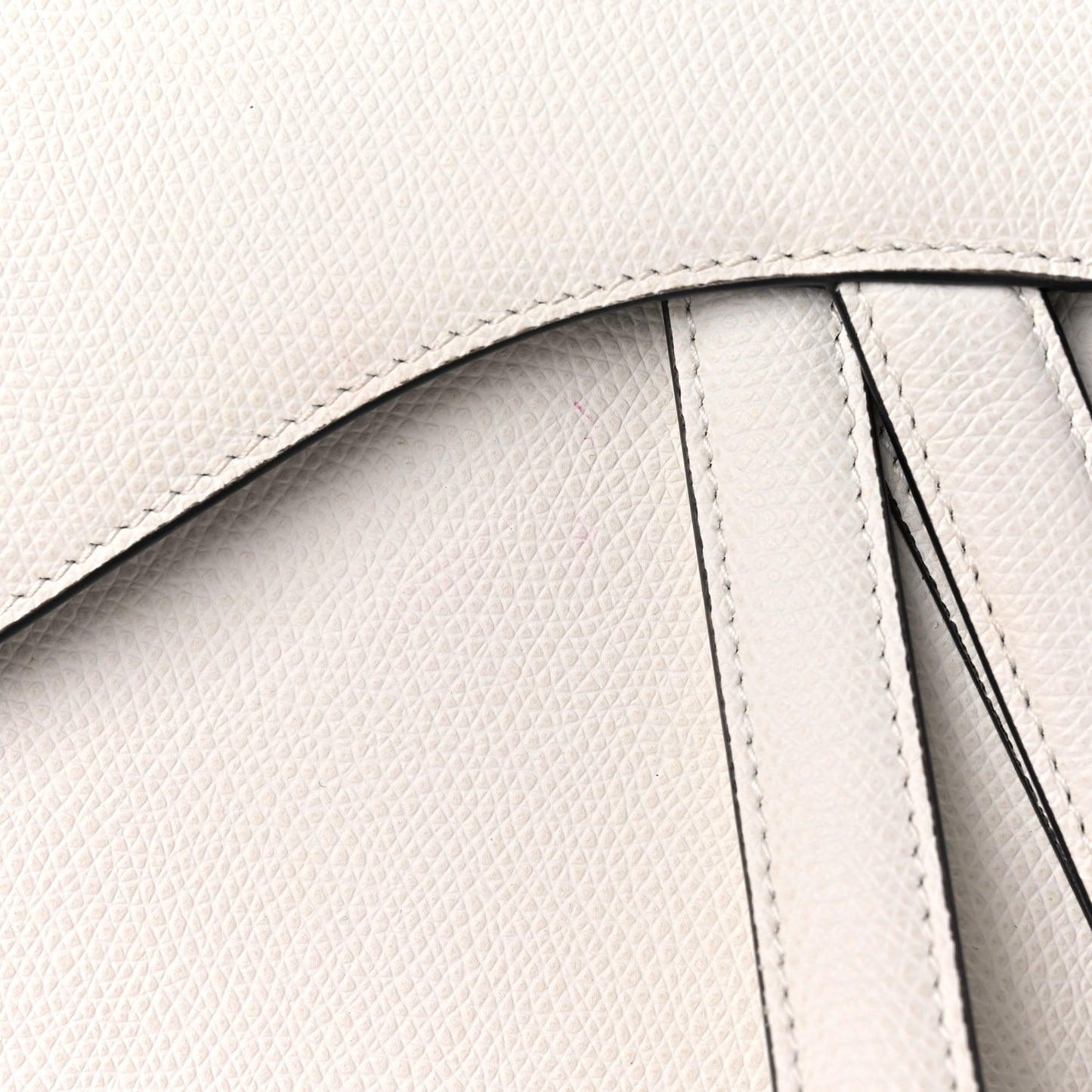 Grained Calfskin Saddle Bag White