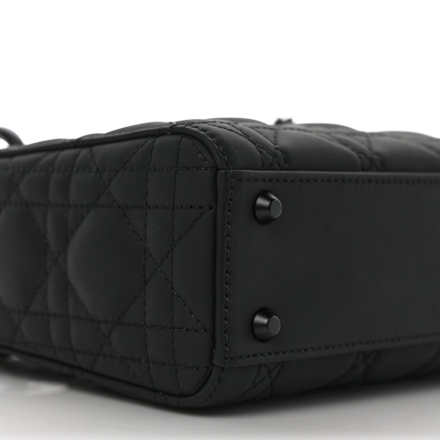Ultra Matte Calfskin Cannage Mini Lady Dior Black