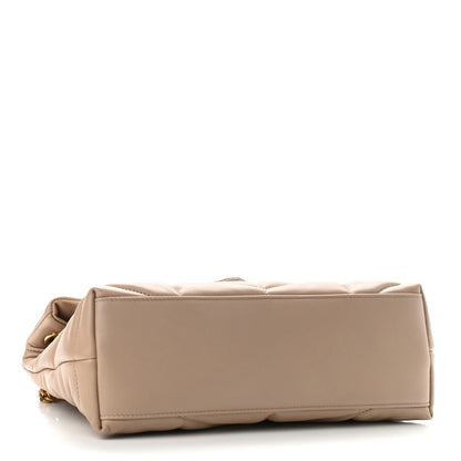 Saint Laurent Lambskin Quilted Small Loulou Puffer Monogram Chain Satchel Dark Beige 4 of 9