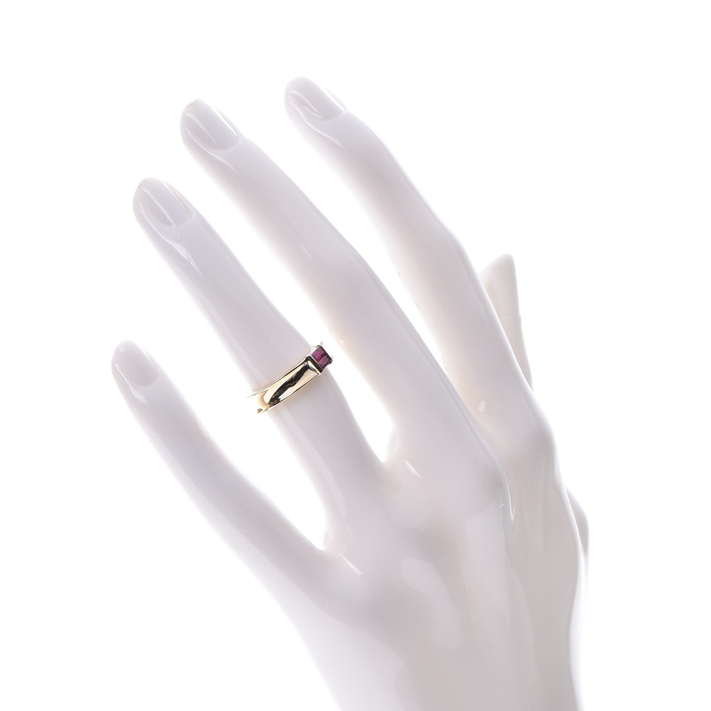 18K Yellow Gold Ruby Stacking Ring 48 4.5