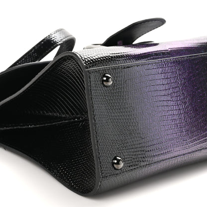 Delvaux Iridescent Lizard Mini Brillant Satchel Black 9 of 10