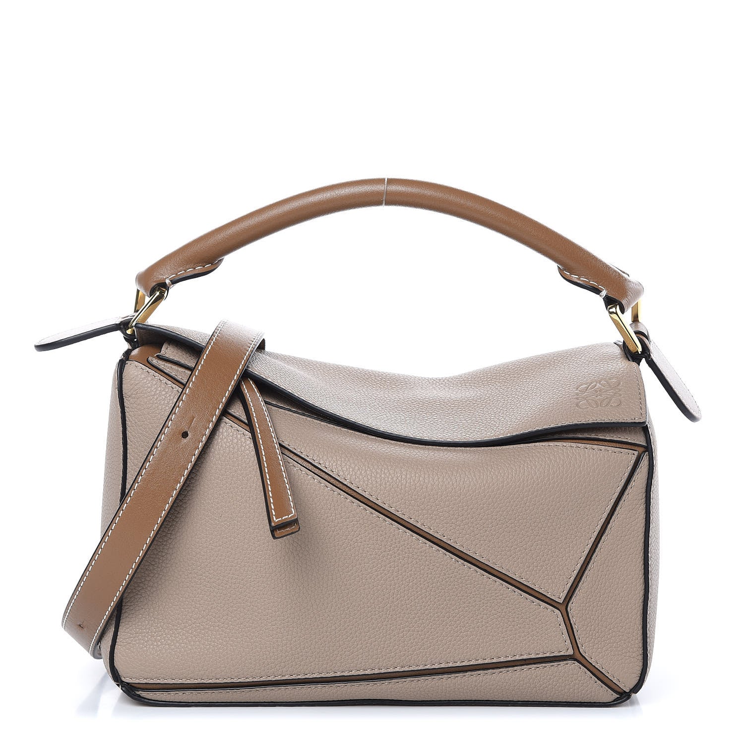 Loewe Grained Calfskin Small Puzzle Bag Sand Mink 1 of 8